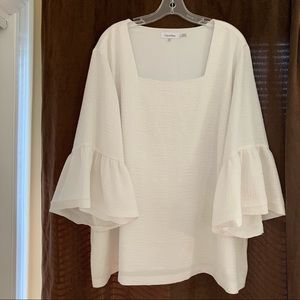 Calvin Klein Plus Sized White Blouse